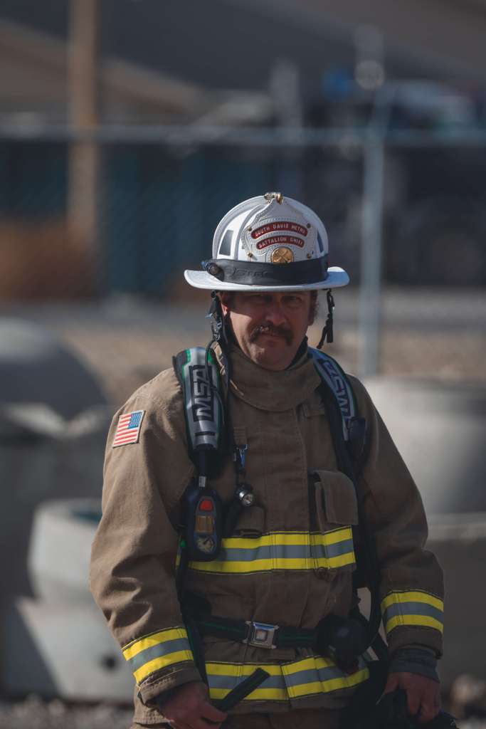 Battalion Chief Gregory on the fire ground.