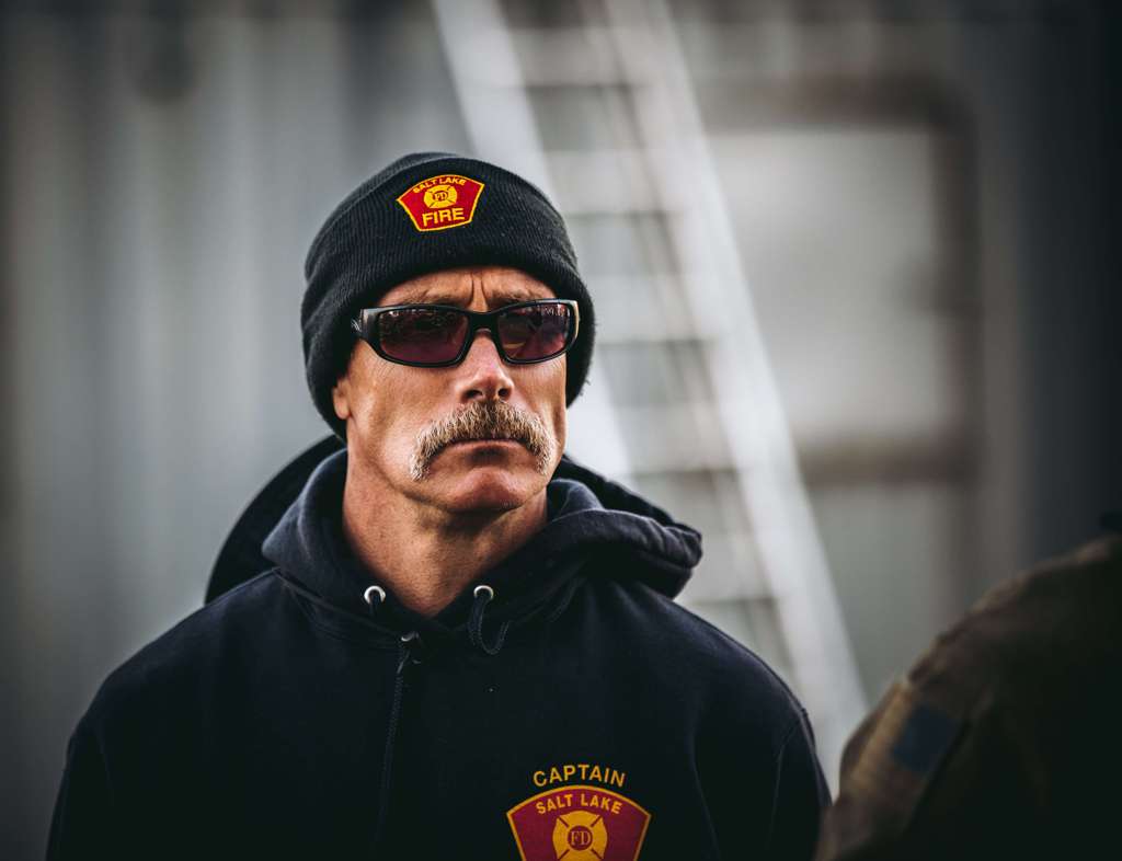 Captain Hunt as cadre during SLC Fire Academy.